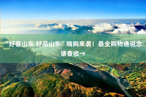 “好客山东 好品山东”嗨购来袭！最全购物通说念请查收→