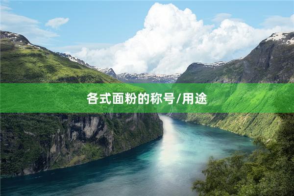 各式面粉的称号/用途
