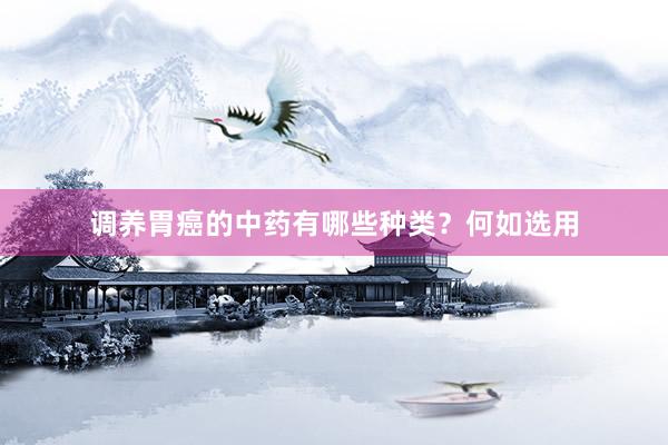 调养胃癌的中药有哪些种类？何如选用